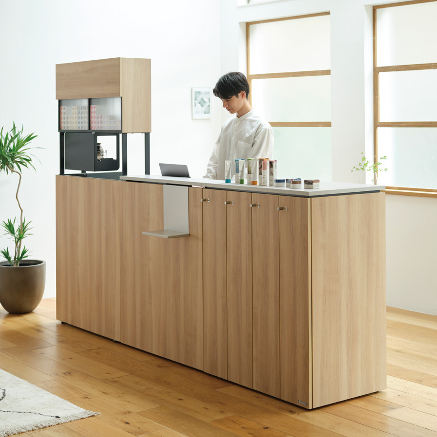 レイアウトイメージ(サロンサプライユニット・ロッカーユニットと組み合わせ)