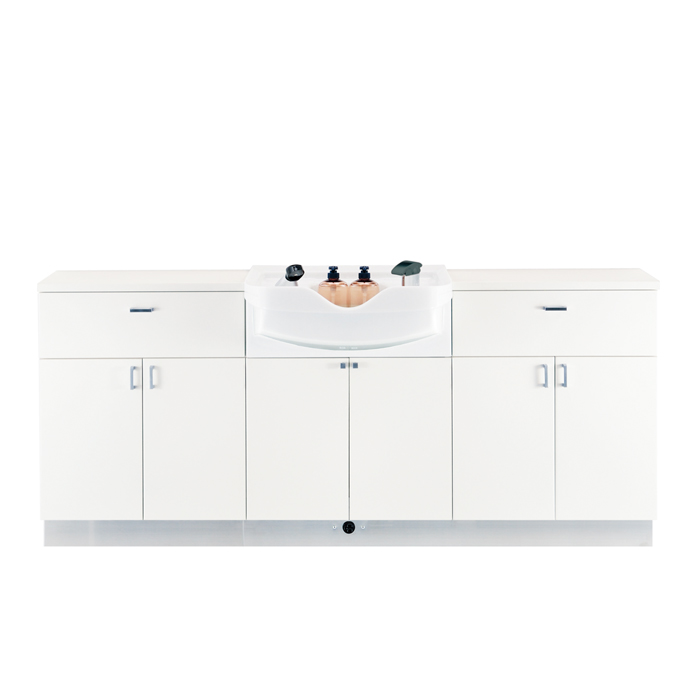 <S寸/1連>ボウル:ホワイト(W)/キャビネット:ホワイト(W)