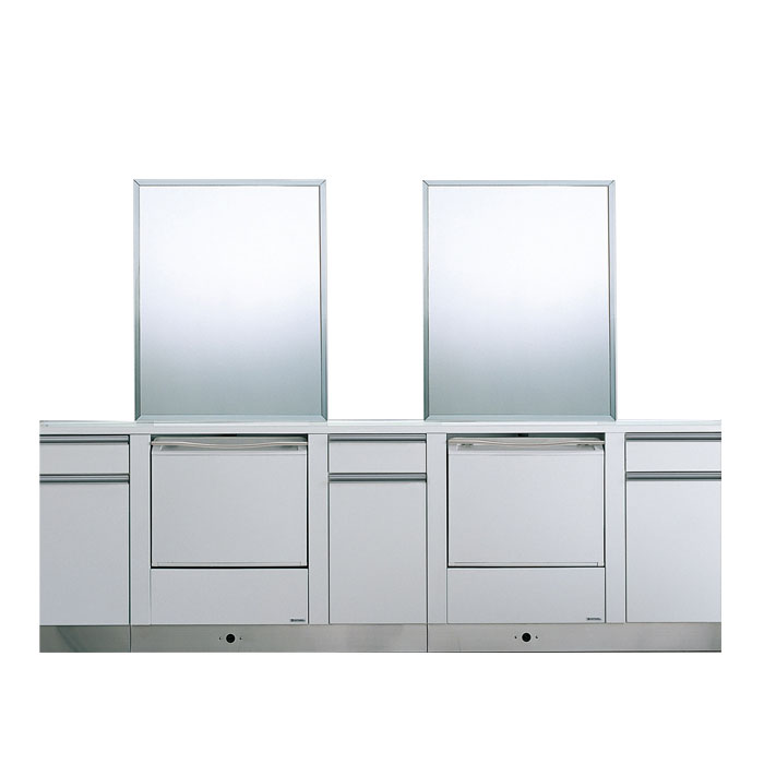 ＜LLサイズ／2連＞キャビネット：マットホワイト（W）／カウンター：シェルホワイト